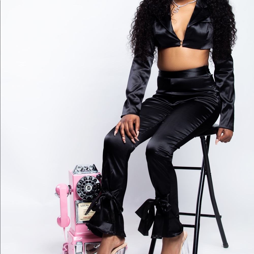 2 Piece Blazer and Satin Pants